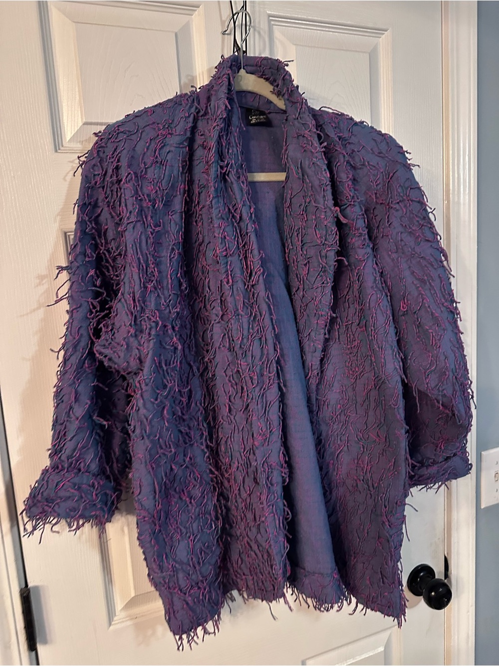 Car Pool Couture Textured Open-Front Jacket